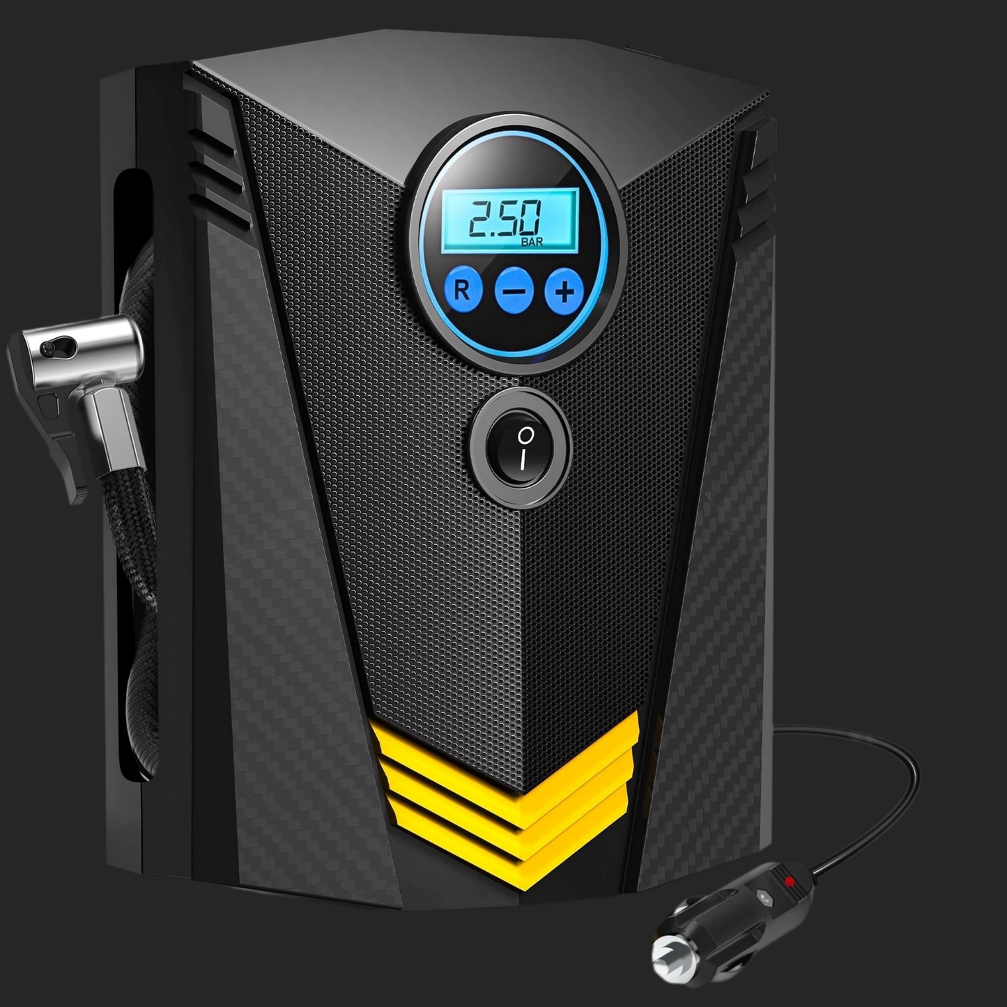 Tire Inflator, 12V Portable Air Compressor with Fast Inflation, Tire Inflator - Black